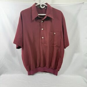 Vintage San Lorenzo Italy Maroon Untuck Shirt Size XL Made‎ In USA